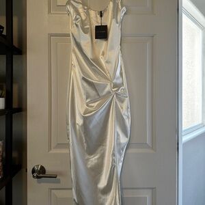 Jluxlabel Aldis White Satin Dress NWT Size Small
